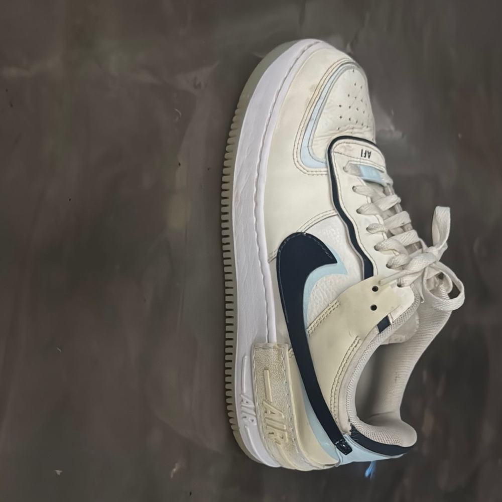 Nike White and Blue Sneakers